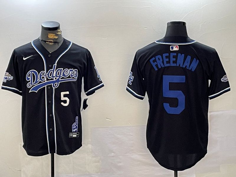 Men Los Angeles Dodgers #5 Freeman Black Game 2024 Nike MLB Jersey style 12024->los angeles dodgers->MLB Jersey